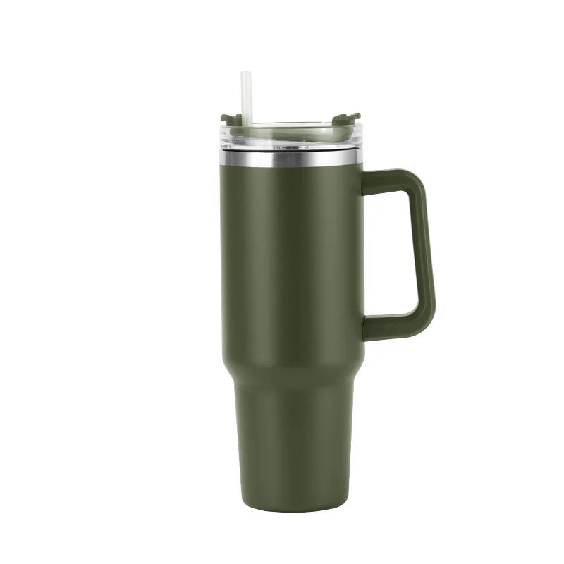 gourde isotherme poignée vert foncée