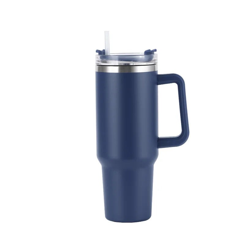 gourde isotherme poignée bleu foncée