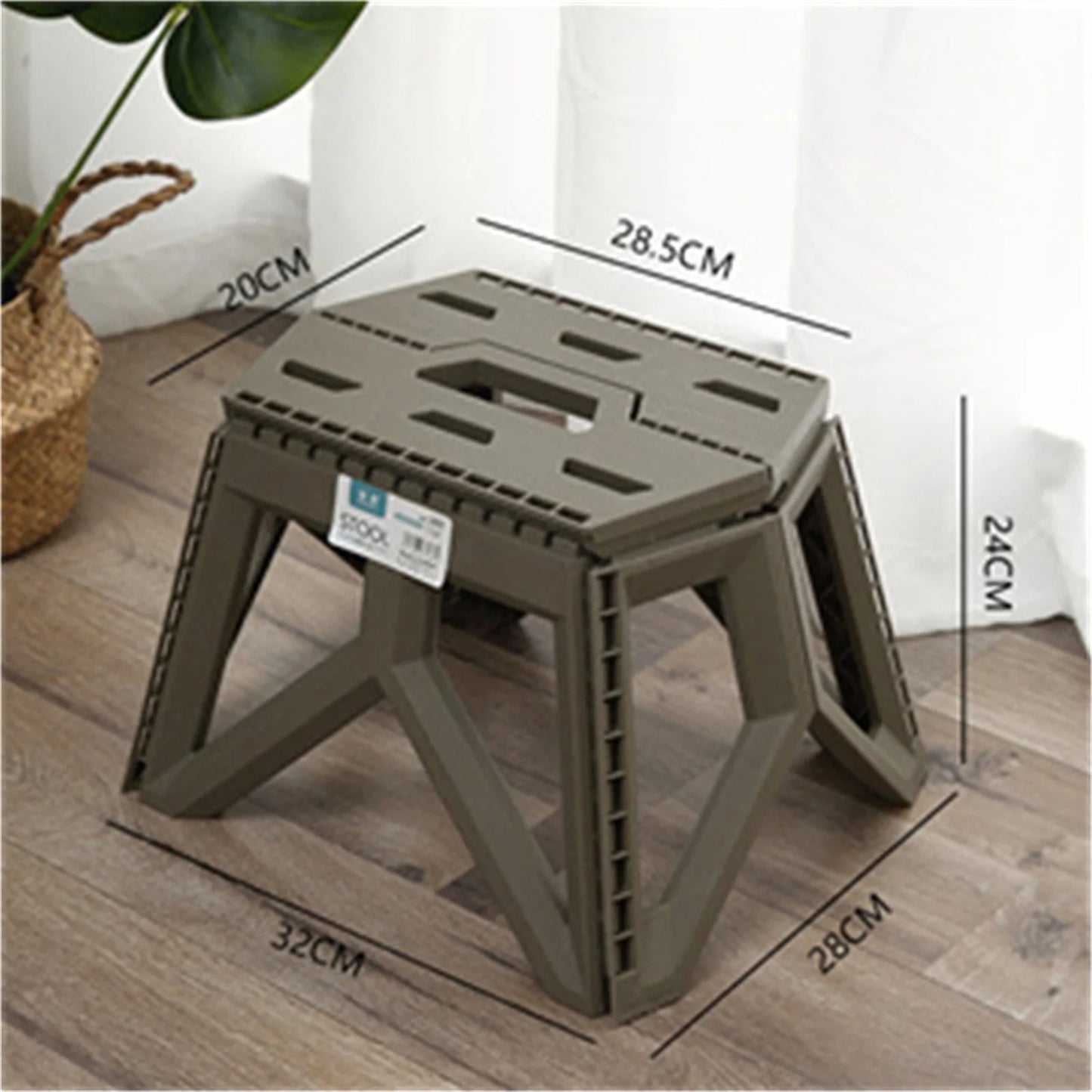 tabouret plastique portable gris