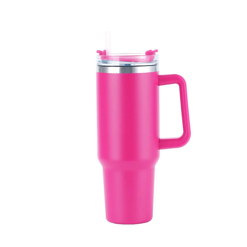 gourde isotherme poignée rose rouge