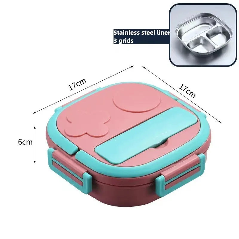 lunch box enfant rose trois compartiment