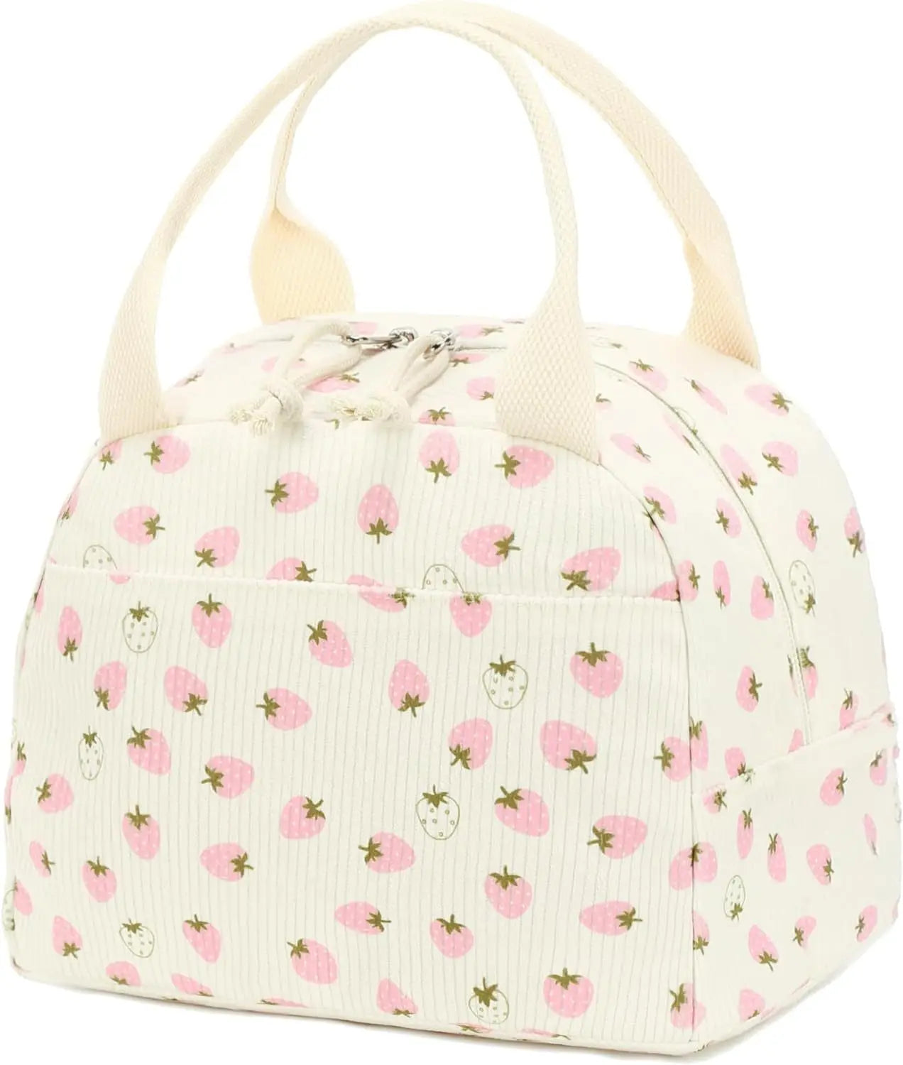 sac-isotherme-repas-velours-côtelé-fraise-blanc