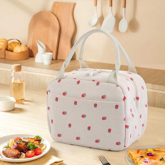 Sac Isotherme Repas -Velours Côtelé